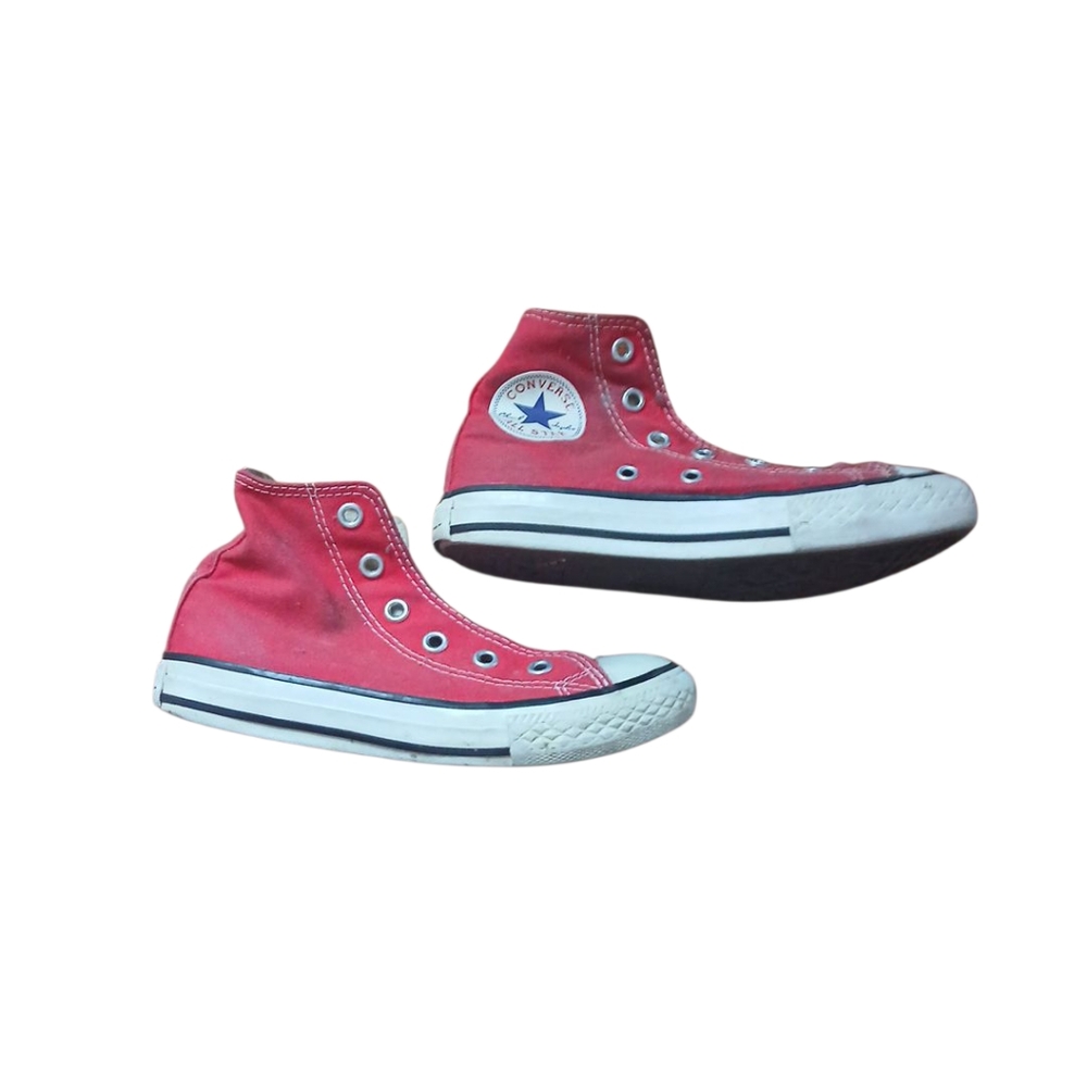 💙Converse Red Canvas High-Tops‎